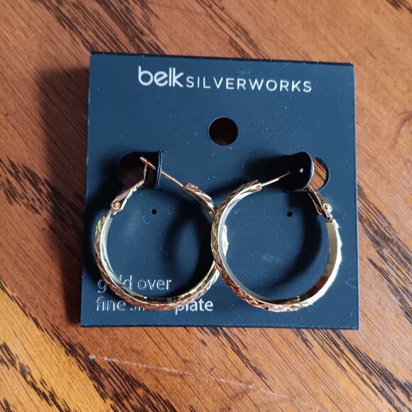 *Price Drop* New belk SILVERWORKS Patterned Hoop Earrings - Picture 5 of 5